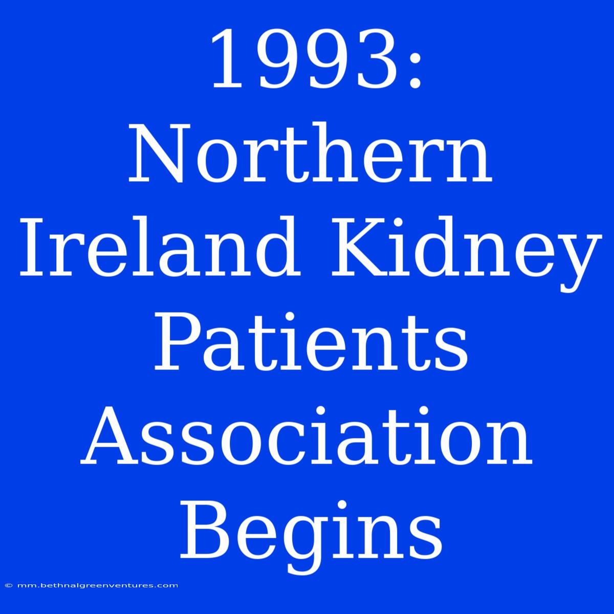 1993: Northern Ireland Kidney Patients Association Begins