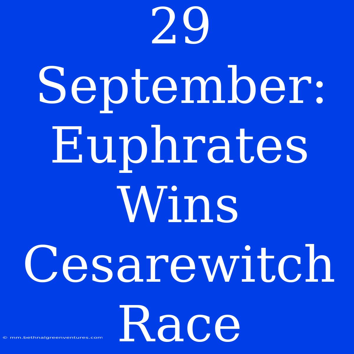 29 September: Euphrates Wins Cesarewitch Race