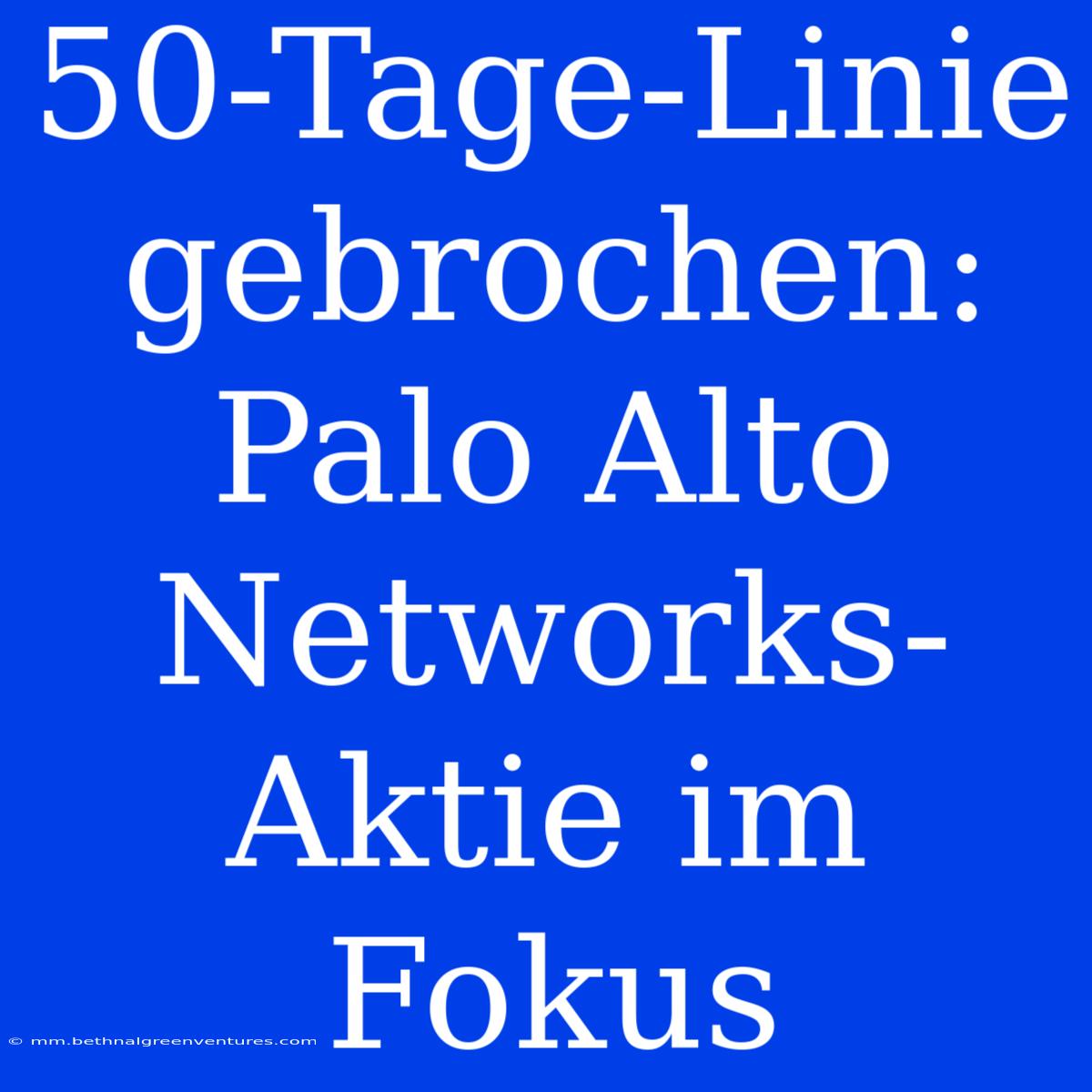 50-Tage-Linie Gebrochen: Palo Alto Networks-Aktie Im Fokus