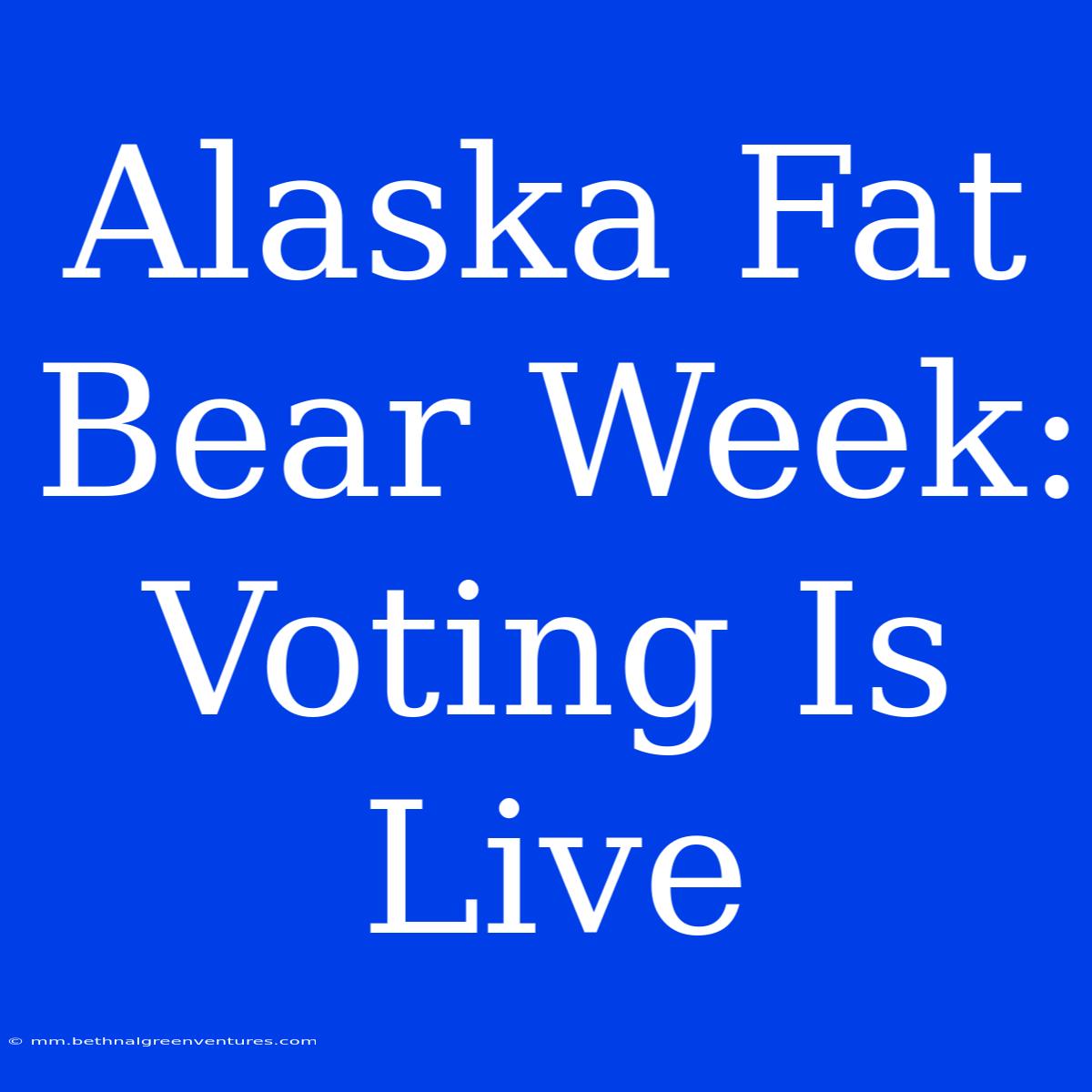 Alaska Fat Bear Week: Voting Is Live