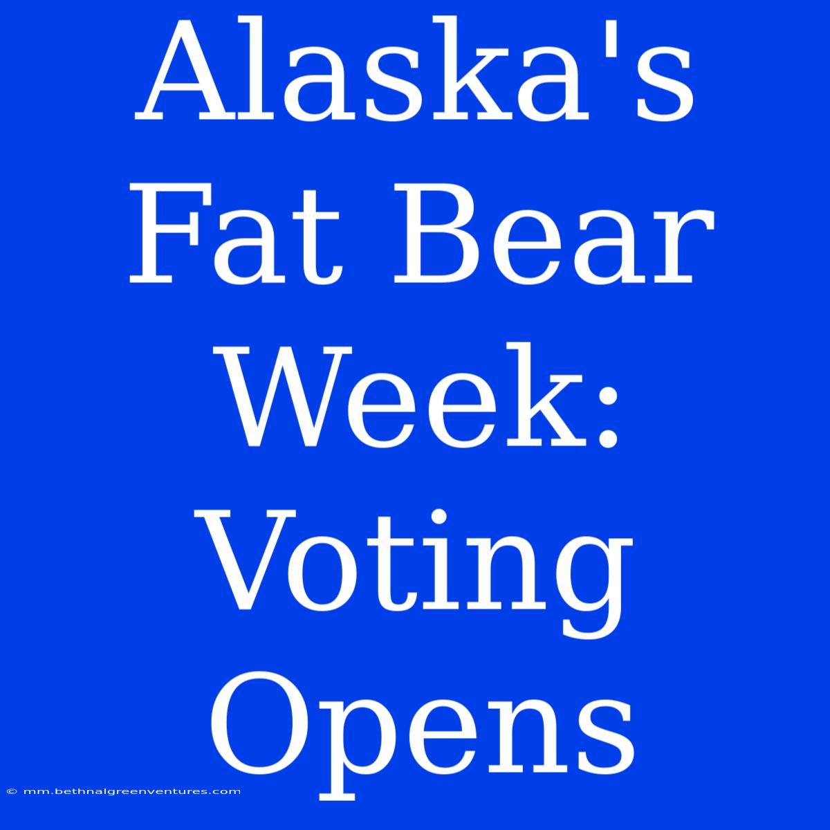 Alaska's Fat Bear Week: Voting Opens 