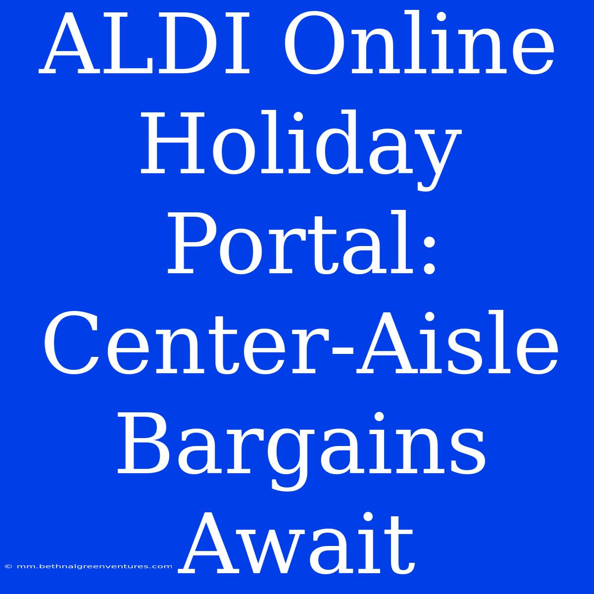 ALDI Online Holiday Portal: Center-Aisle Bargains Await