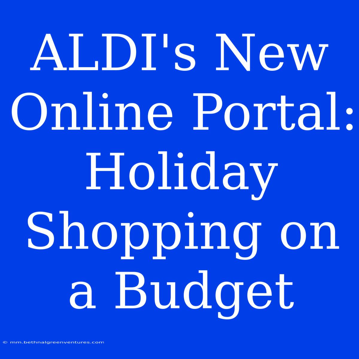 ALDI's New Online Portal: Holiday Shopping On A Budget