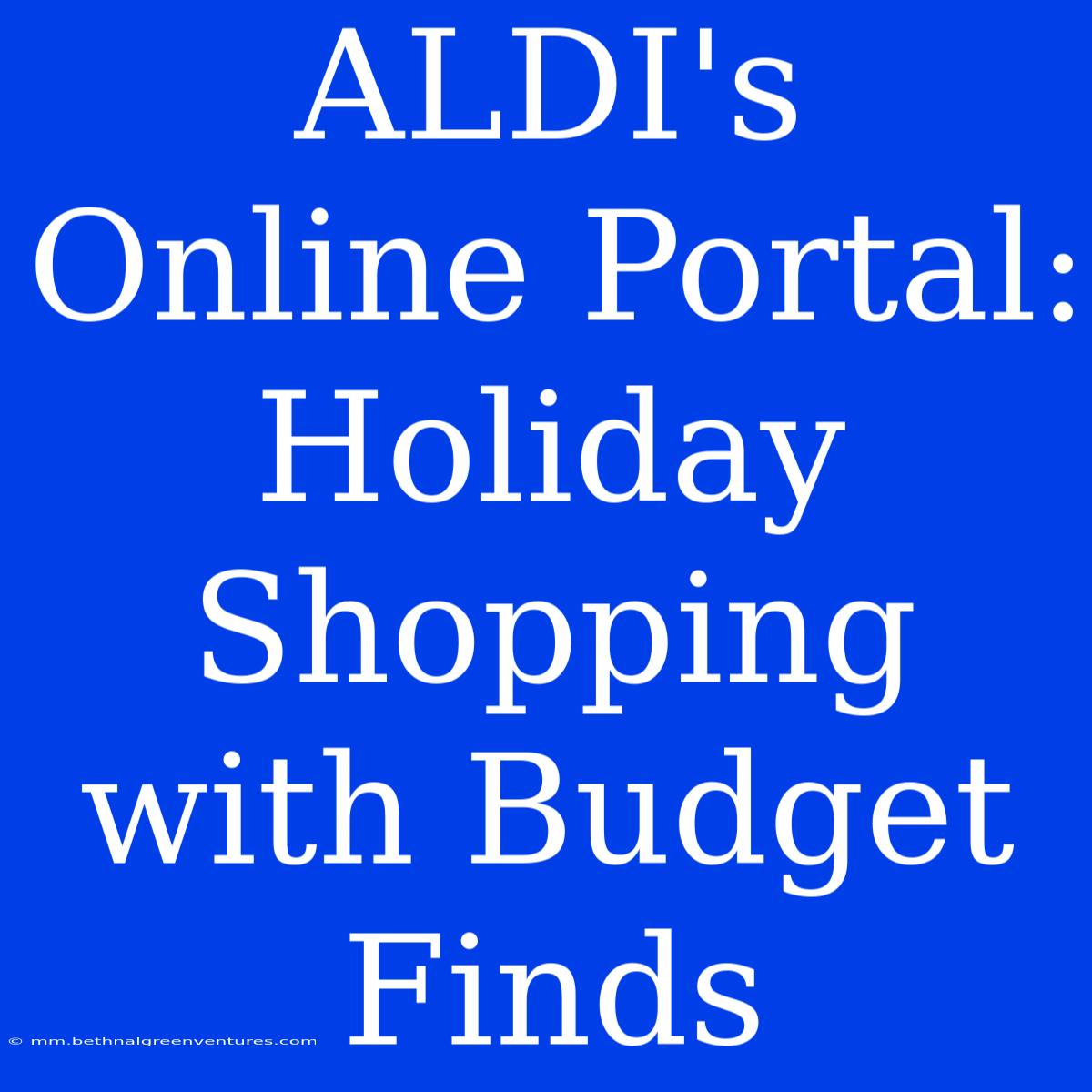 ALDI's Online Portal: Holiday Shopping With Budget Finds