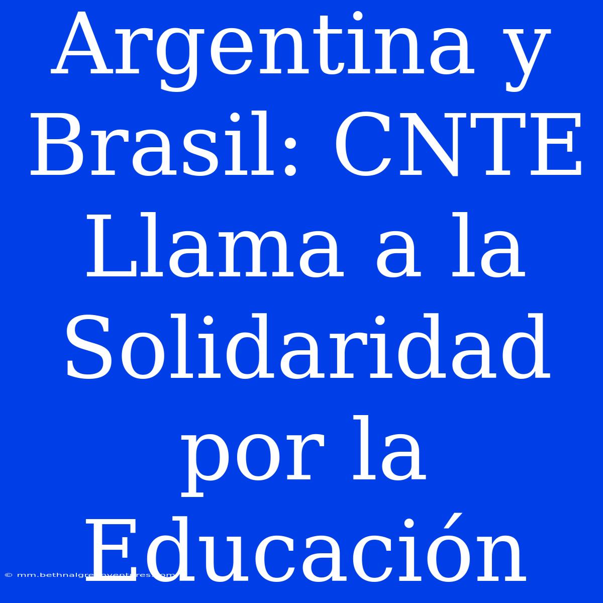 Argentina Y Brasil: CNTE Llama A La Solidaridad Por La Educación