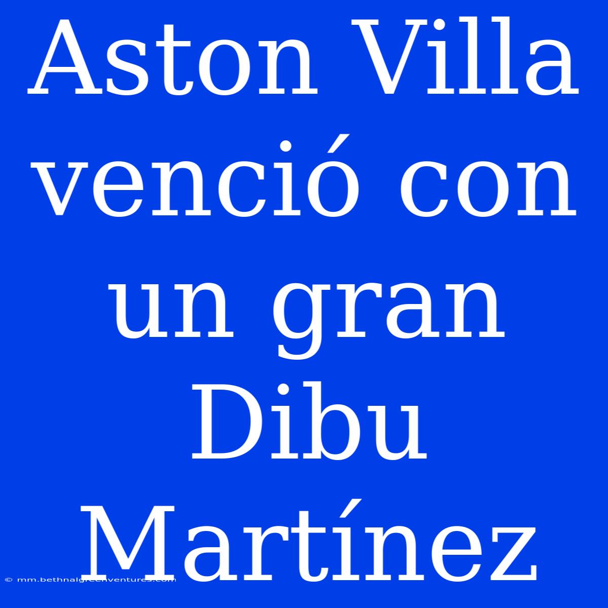 Aston Villa Venció Con Un Gran Dibu Martínez