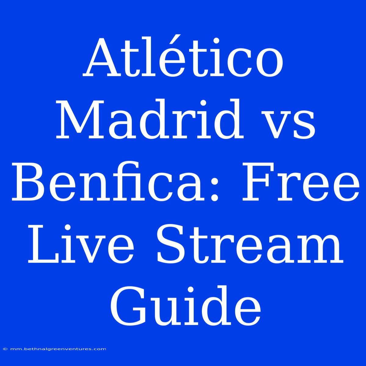 Atlético Madrid Vs Benfica: Free Live Stream Guide