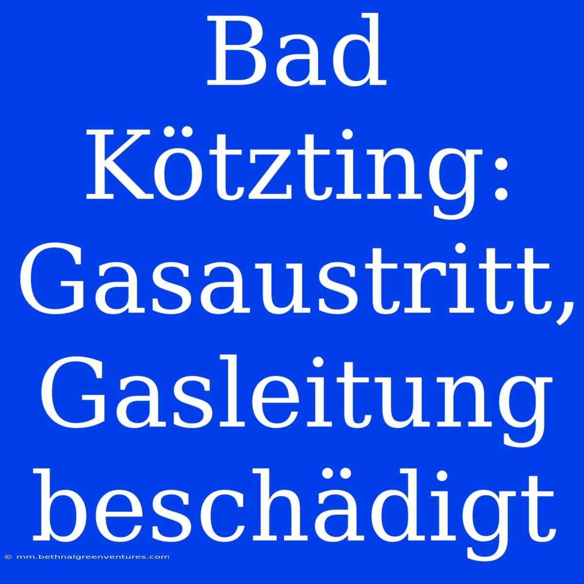 Bad Kötzting: Gasaustritt, Gasleitung Beschädigt