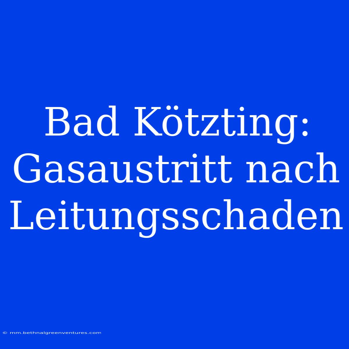 Bad Kötzting: Gasaustritt Nach Leitungsschaden