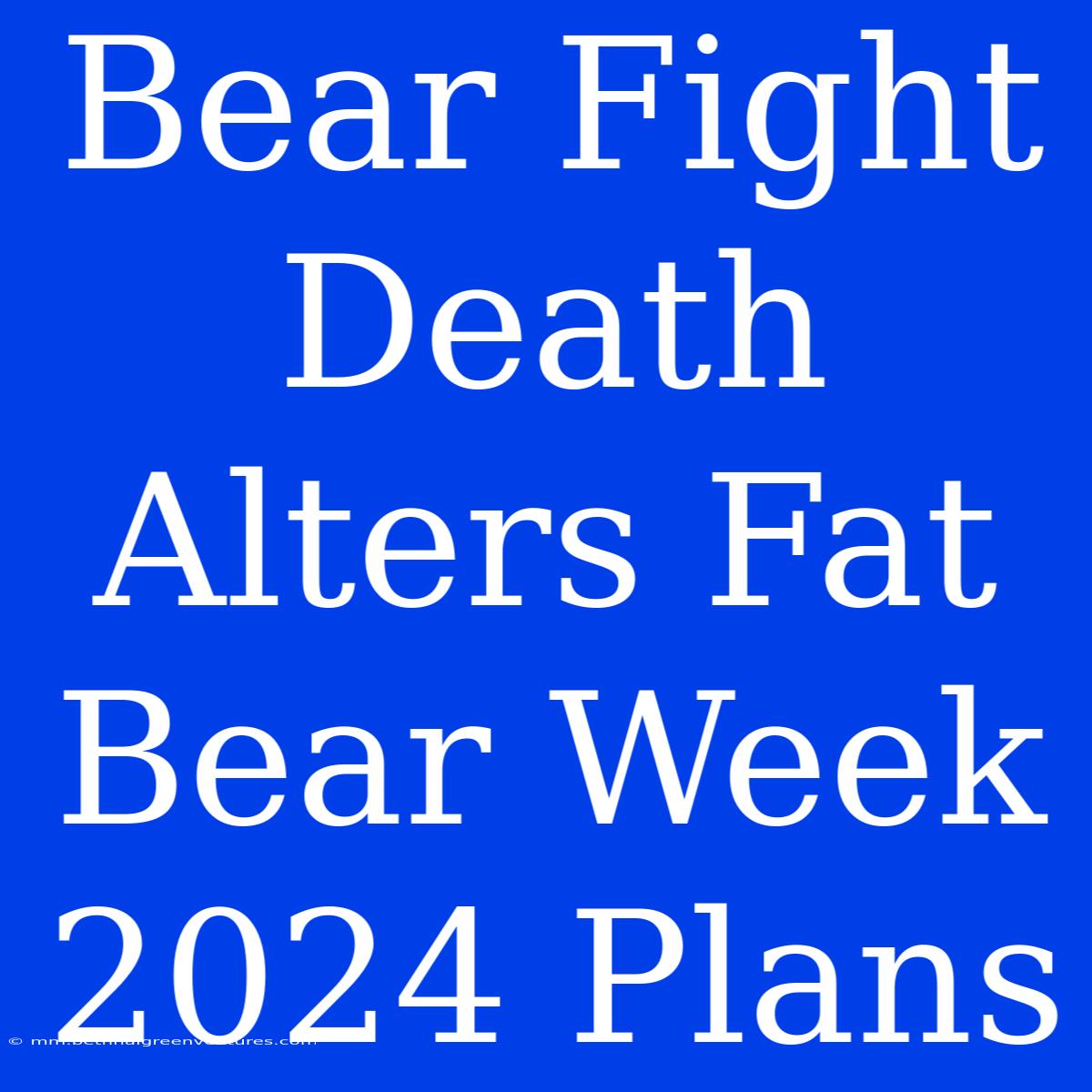 Bear Fight Death Alters Fat Bear Week 2024 Plans