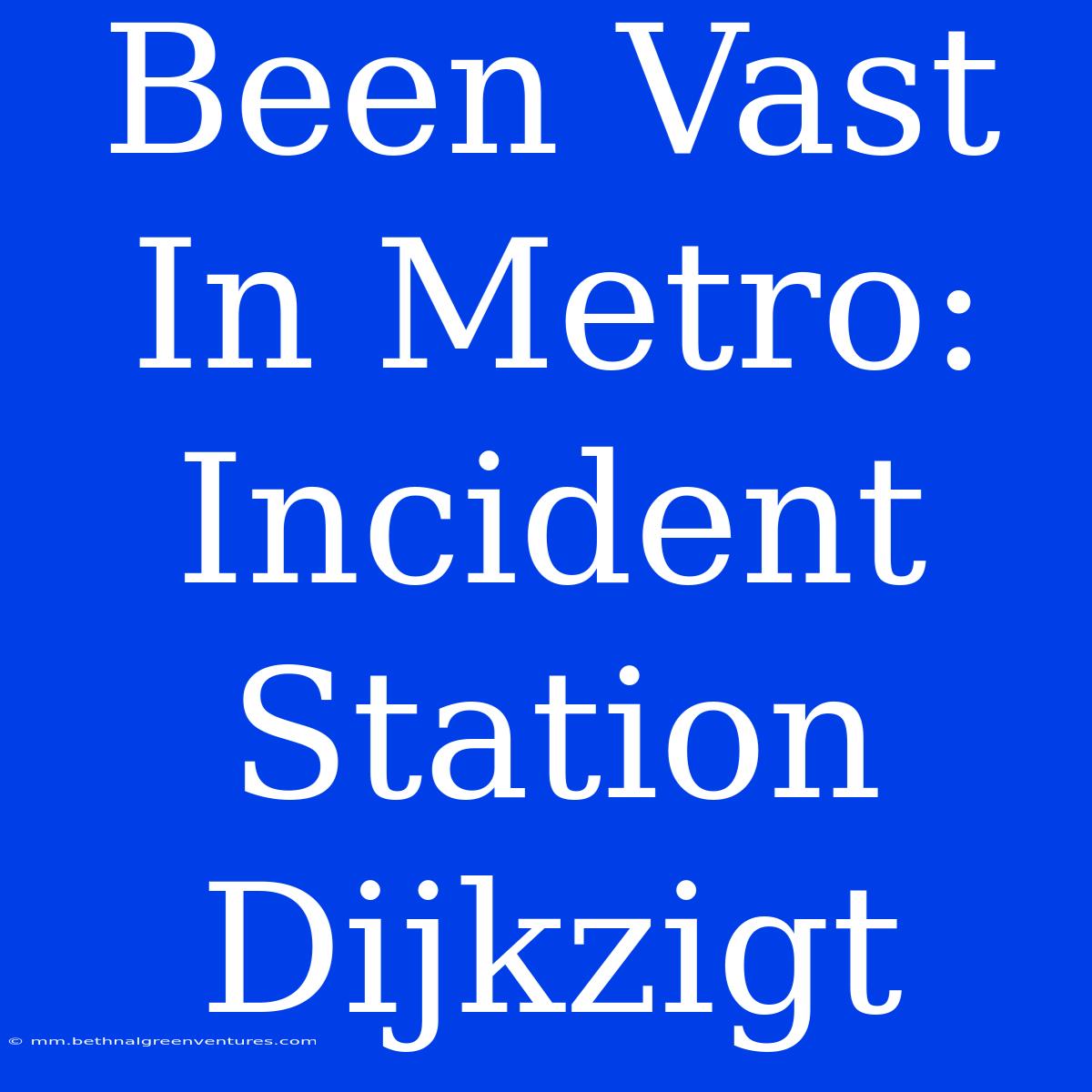 Been Vast In Metro: Incident Station Dijkzigt