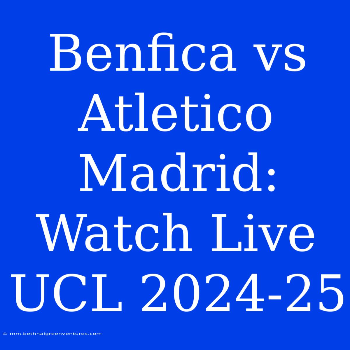 Benfica Vs Atletico Madrid: Watch Live UCL 2024-25