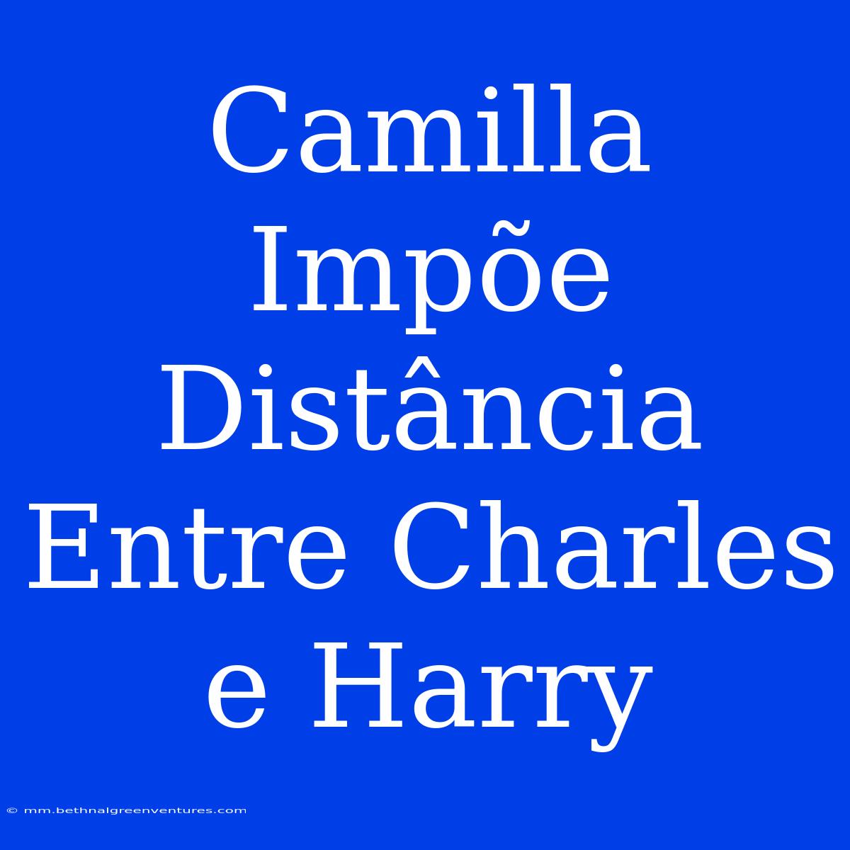 Camilla Impõe Distância Entre Charles E Harry