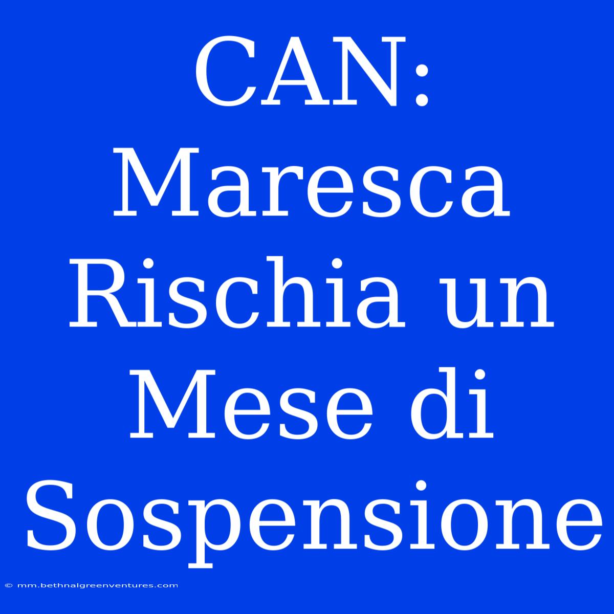 CAN: Maresca Rischia Un Mese Di Sospensione