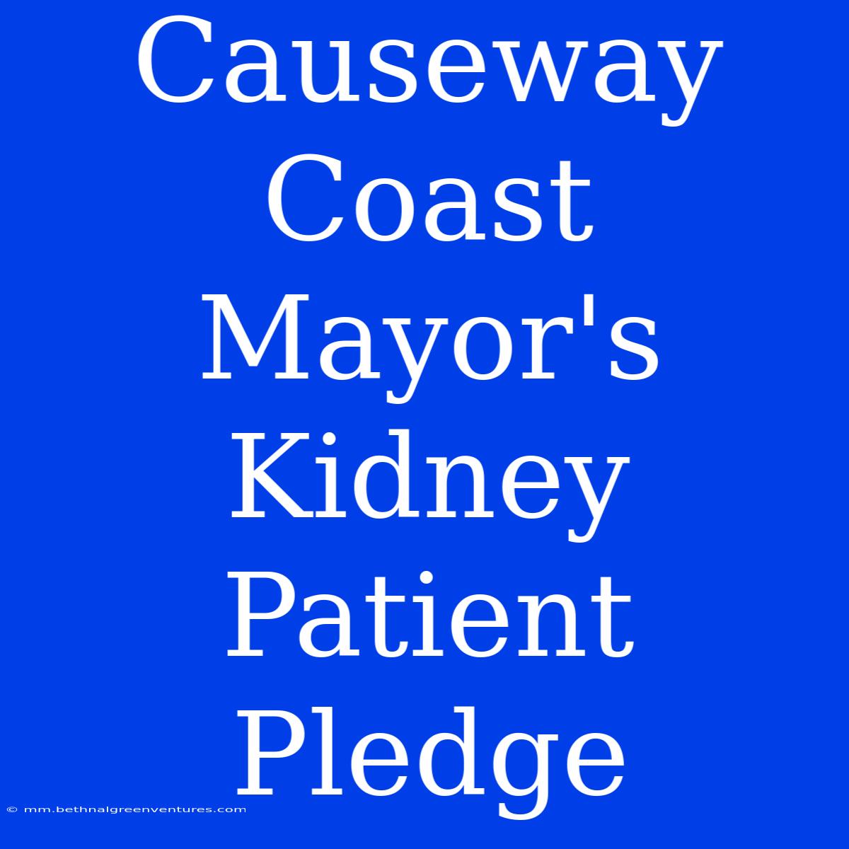 Causeway Coast Mayor's Kidney Patient Pledge