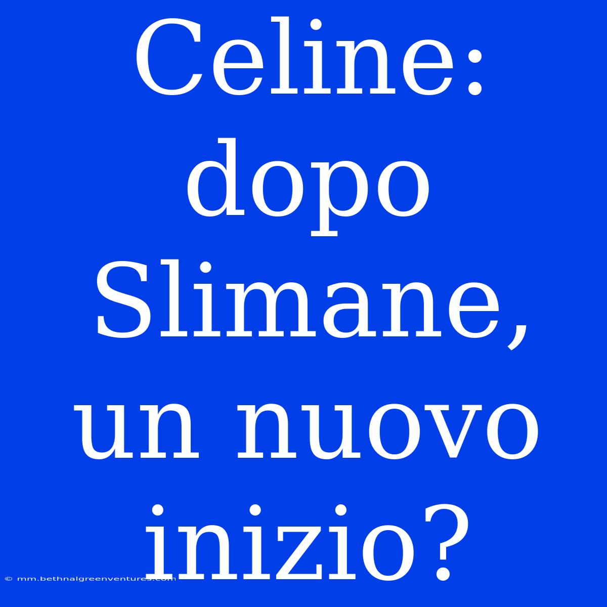 Celine: Dopo Slimane, Un Nuovo Inizio?