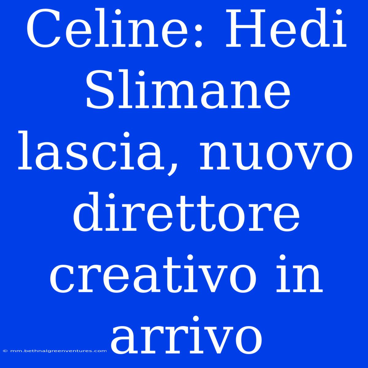 Celine: Hedi Slimane Lascia, Nuovo Direttore Creativo In Arrivo