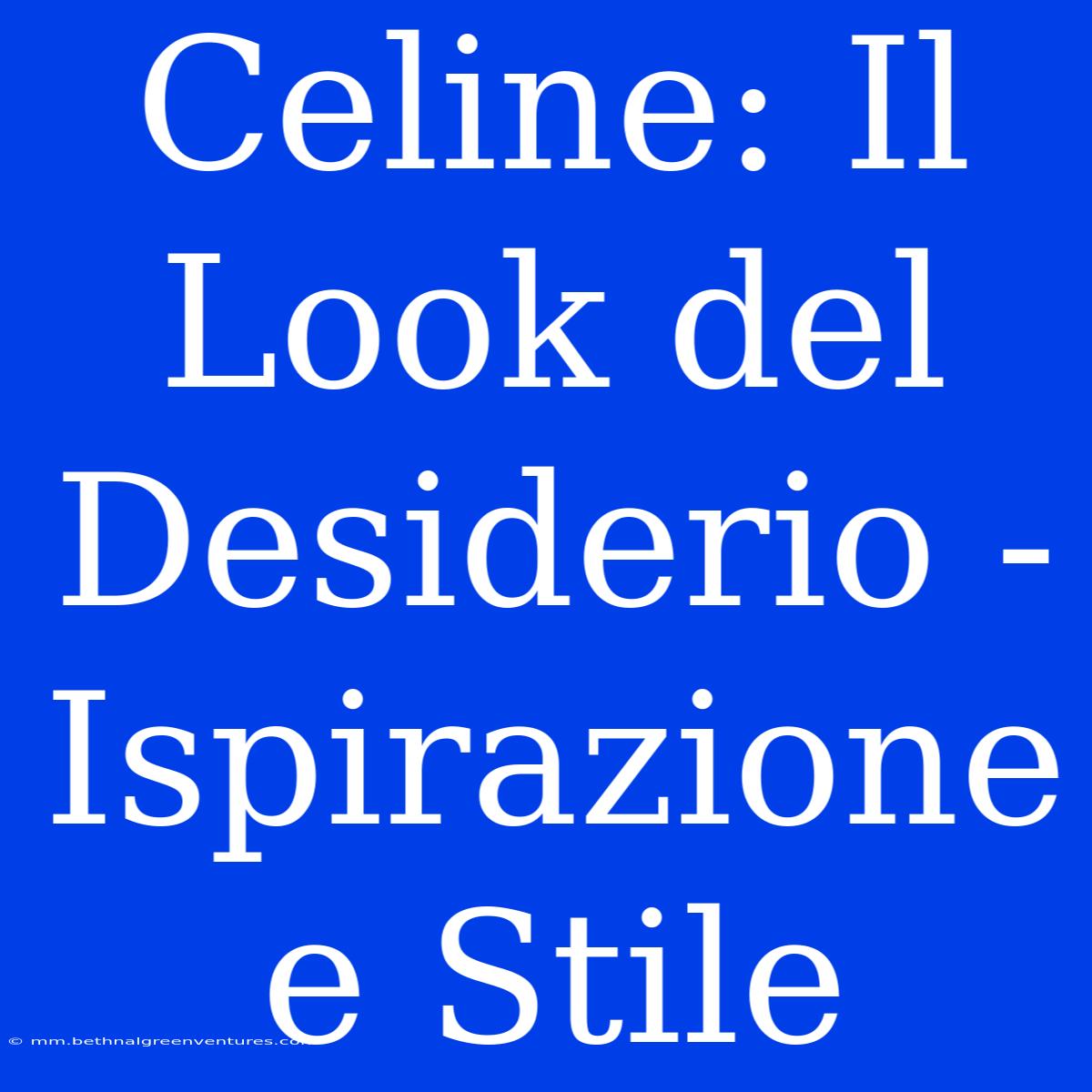 Celine: Il Look Del Desiderio - Ispirazione E Stile