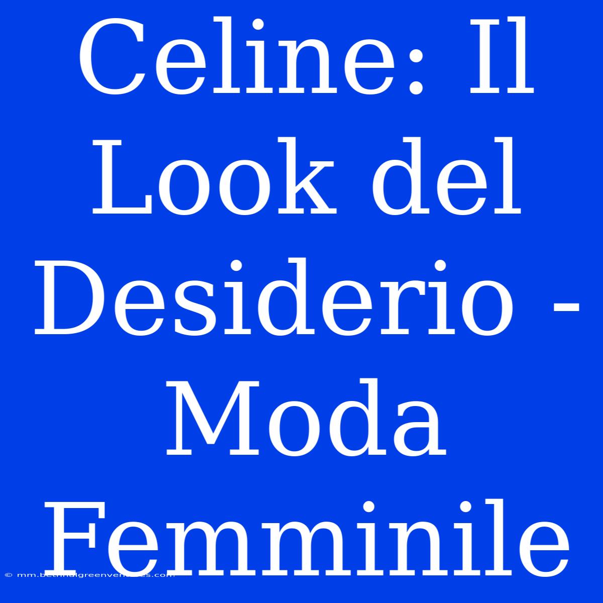 Celine: Il Look Del Desiderio - Moda Femminile