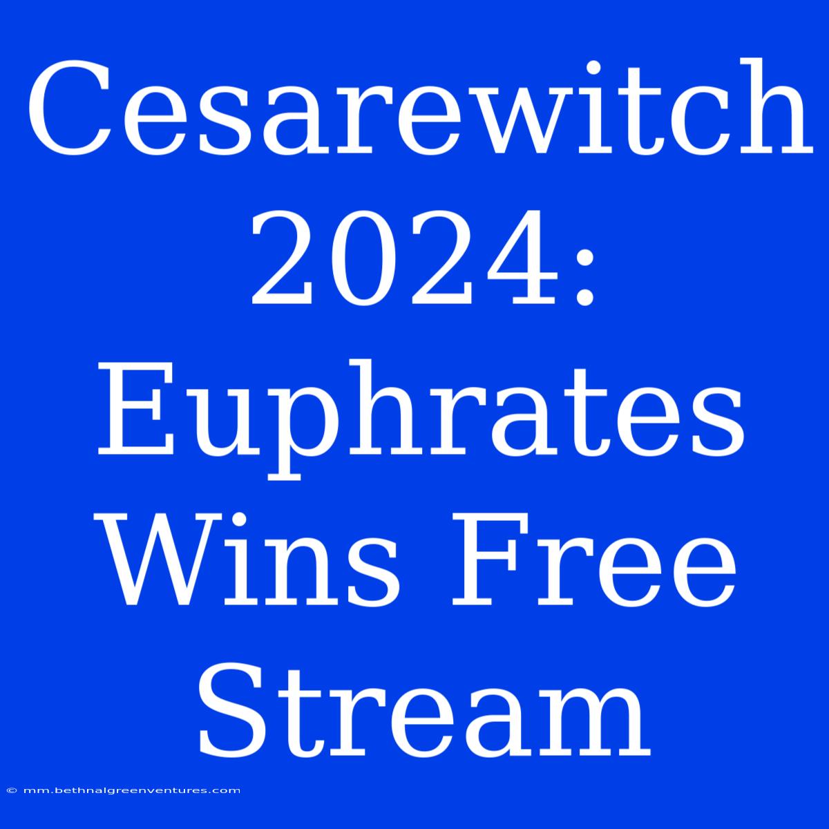 Cesarewitch 2024: Euphrates Wins Free Stream