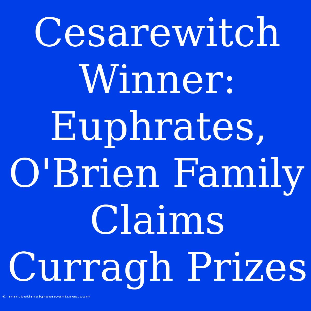 Cesarewitch Winner: Euphrates, O'Brien Family Claims Curragh Prizes