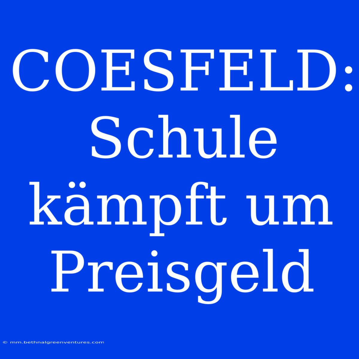 COESFELD: Schule Kämpft Um Preisgeld