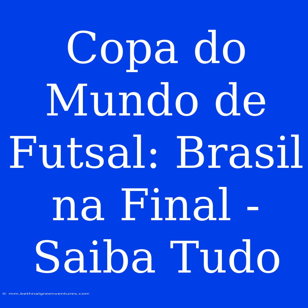 Copa Do Mundo De Futsal: Brasil Na Final - Saiba Tudo