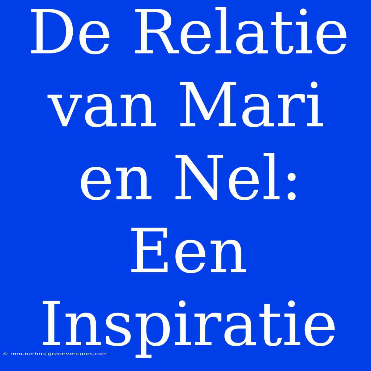 De Relatie Van Mari En Nel: Een Inspiratie 