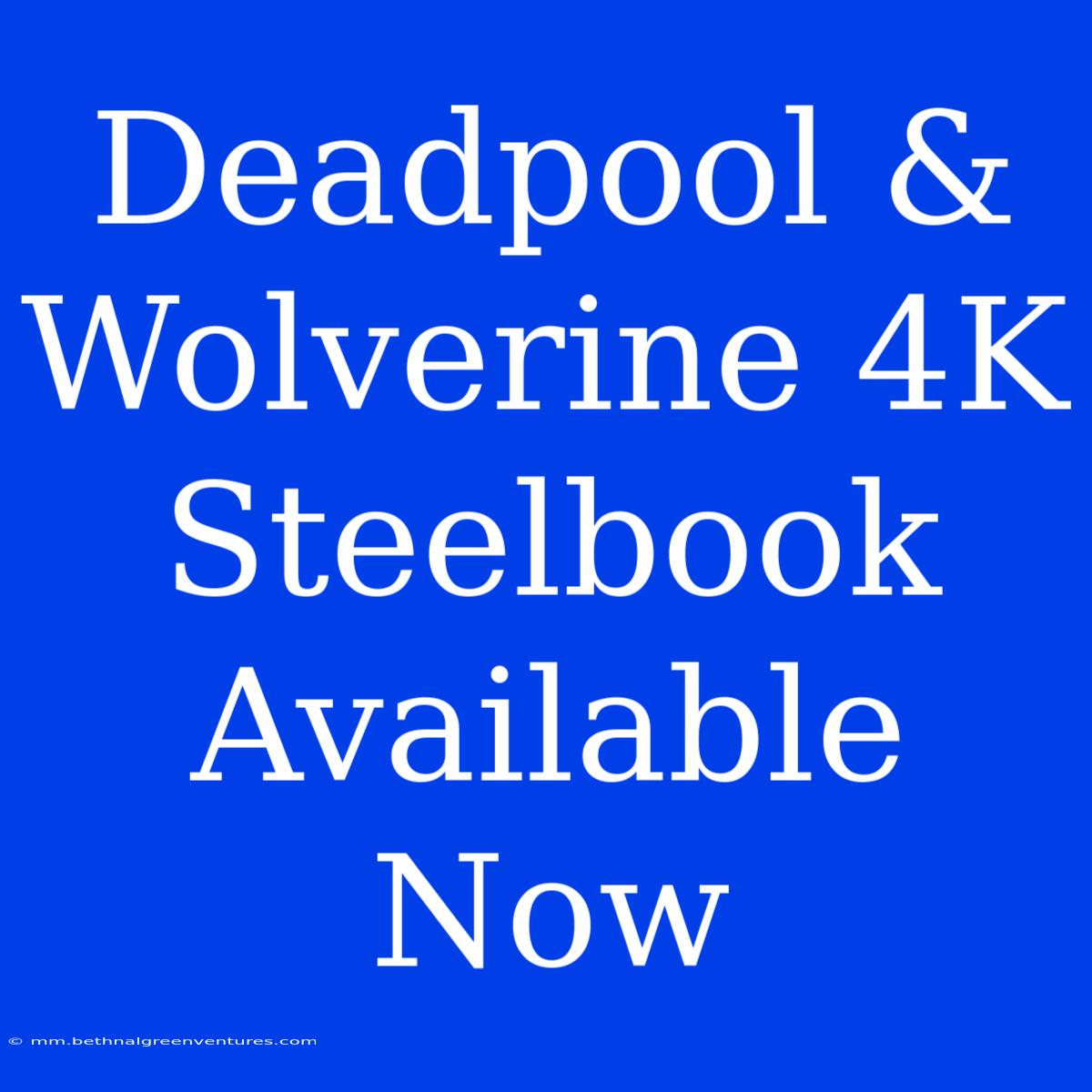 Deadpool & Wolverine 4K Steelbook Available Now