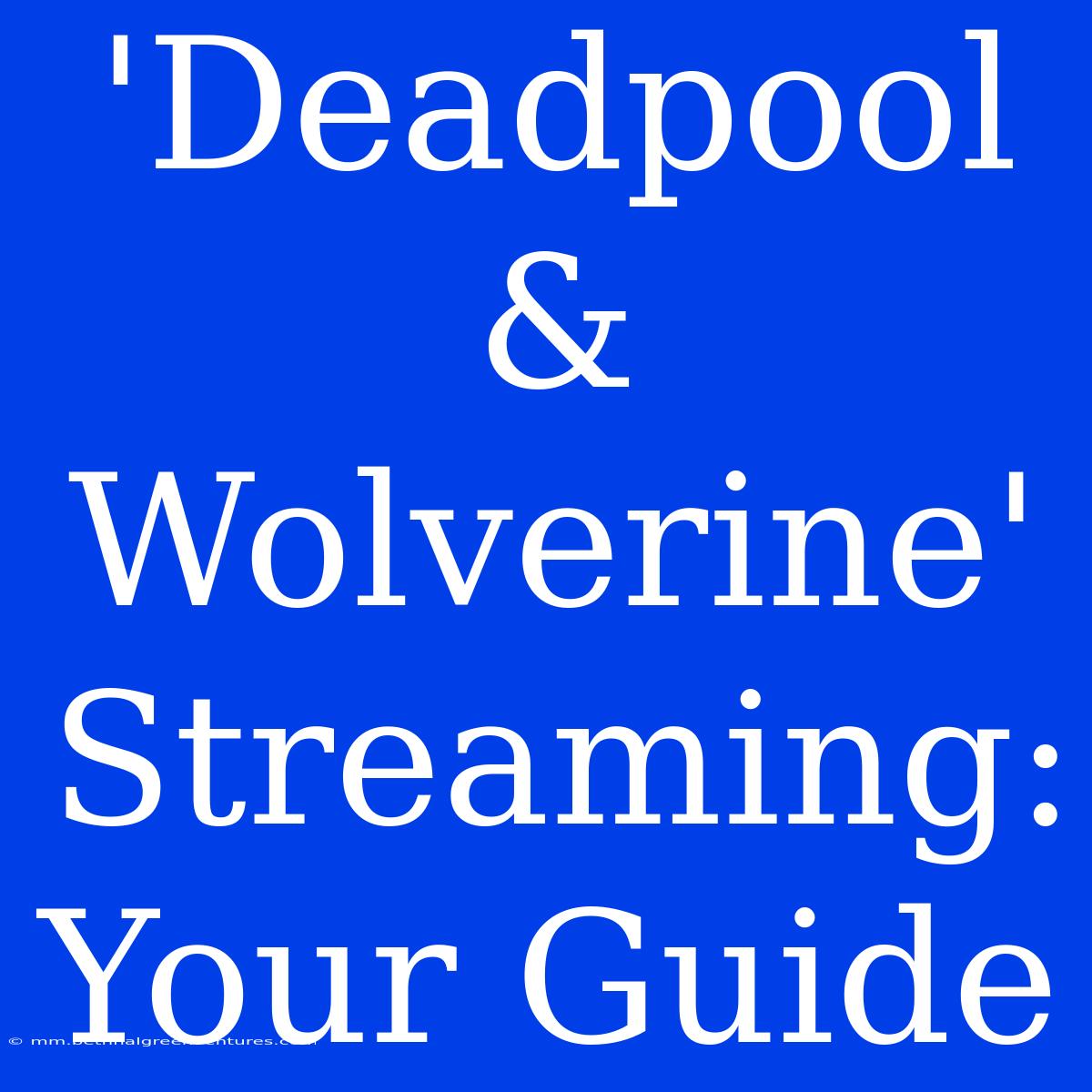 'Deadpool & Wolverine' Streaming: Your Guide