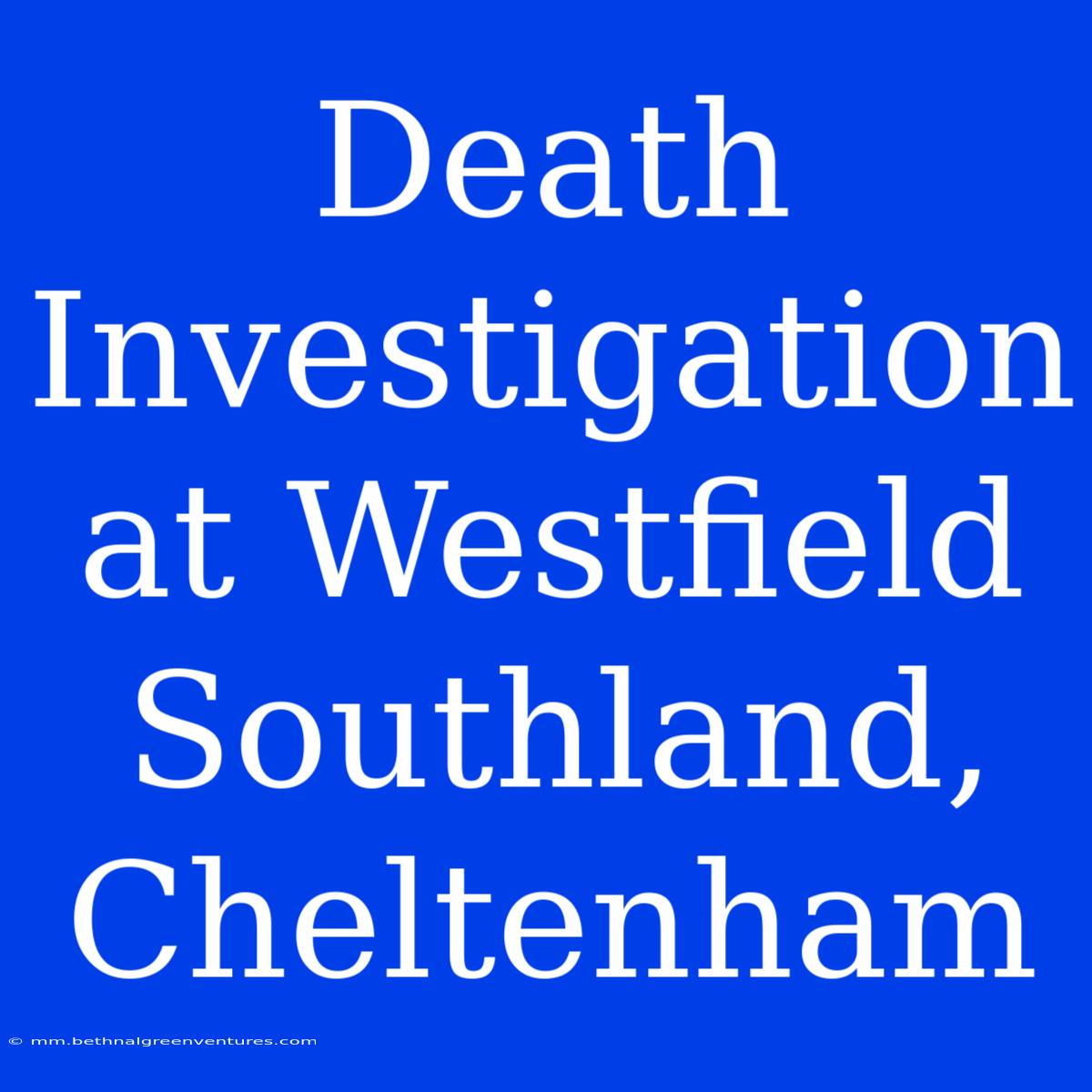 Death Investigation At Westfield Southland, Cheltenham