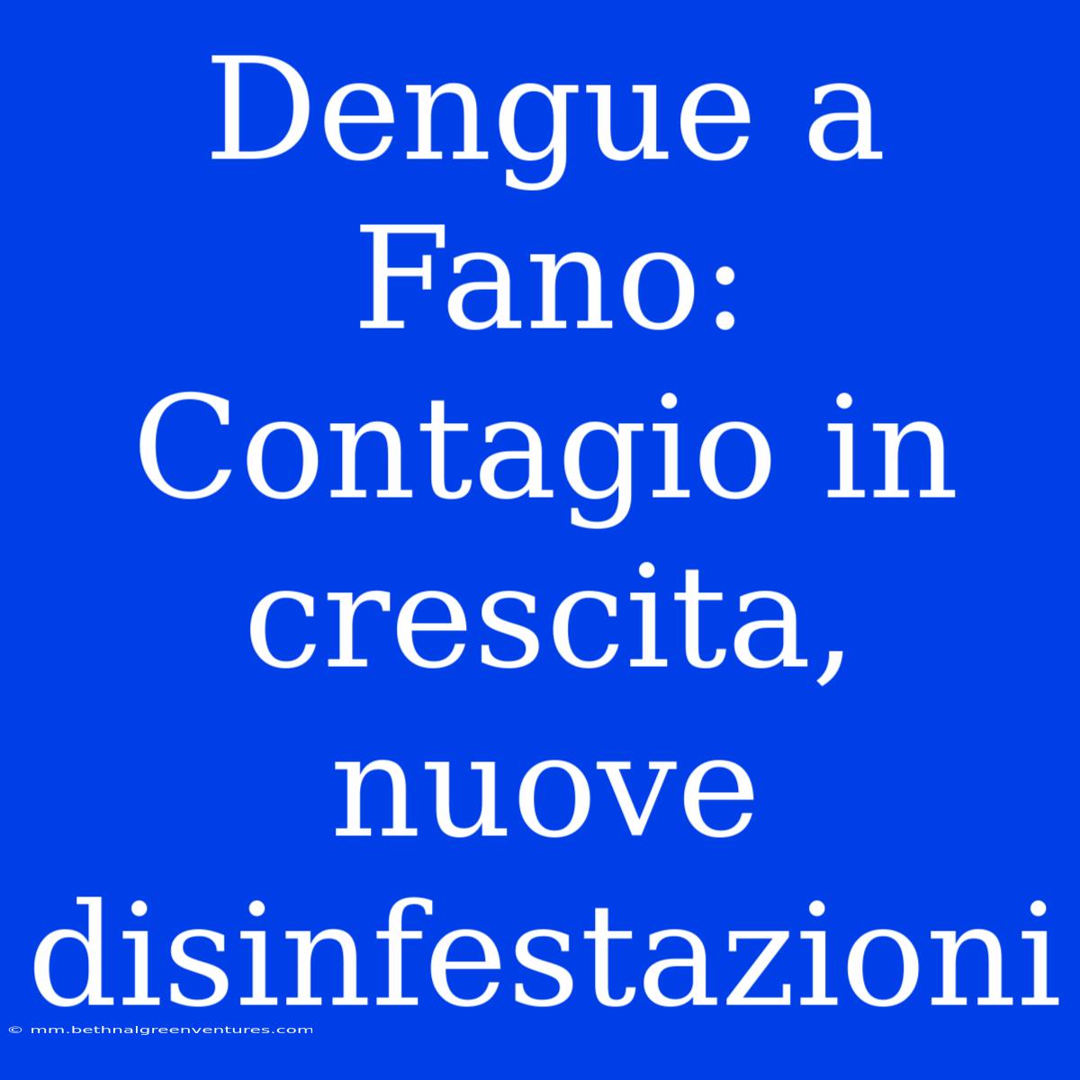 Dengue A Fano: Contagio In Crescita, Nuove Disinfestazioni