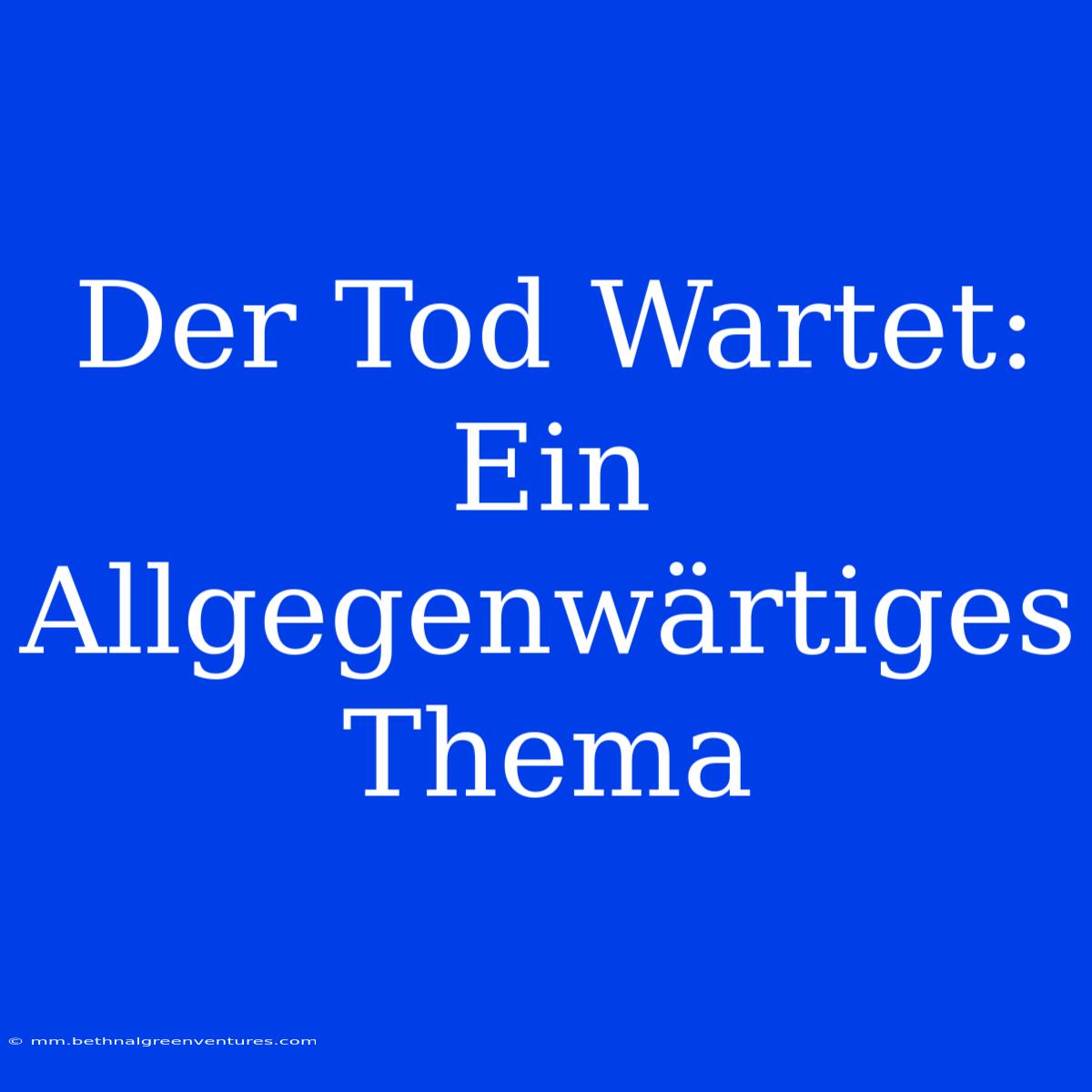 Der Tod Wartet: Ein Allgegenwärtiges Thema