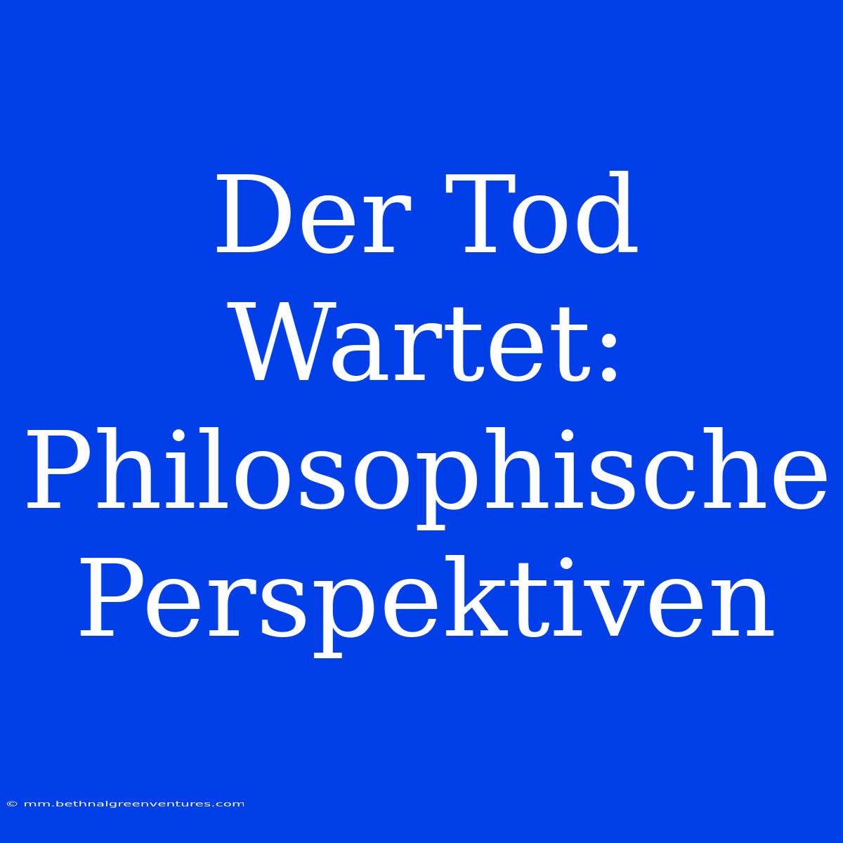 Der Tod Wartet: Philosophische Perspektiven