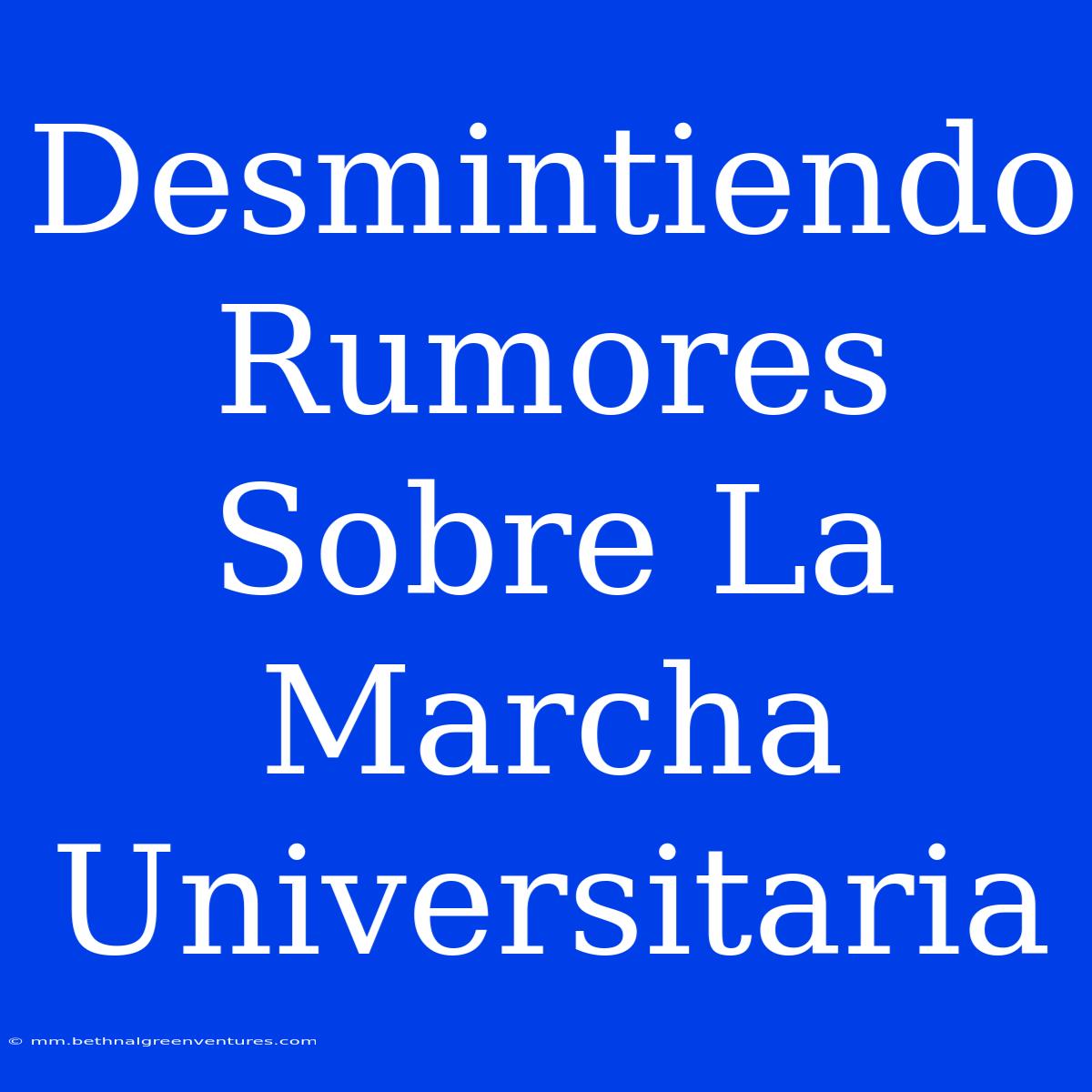 Desmintiendo Rumores Sobre La Marcha Universitaria