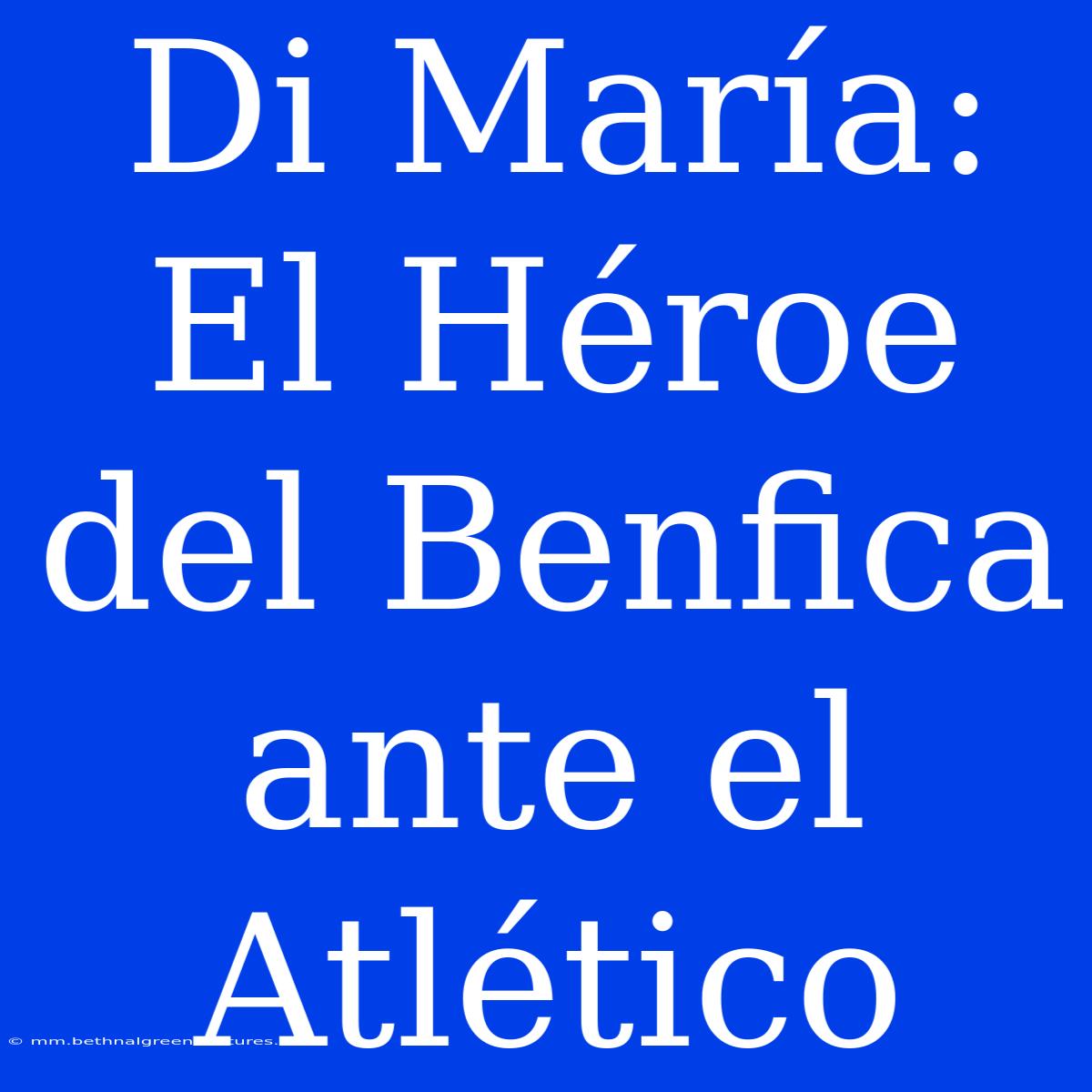 Di María: El Héroe Del Benfica Ante El Atlético