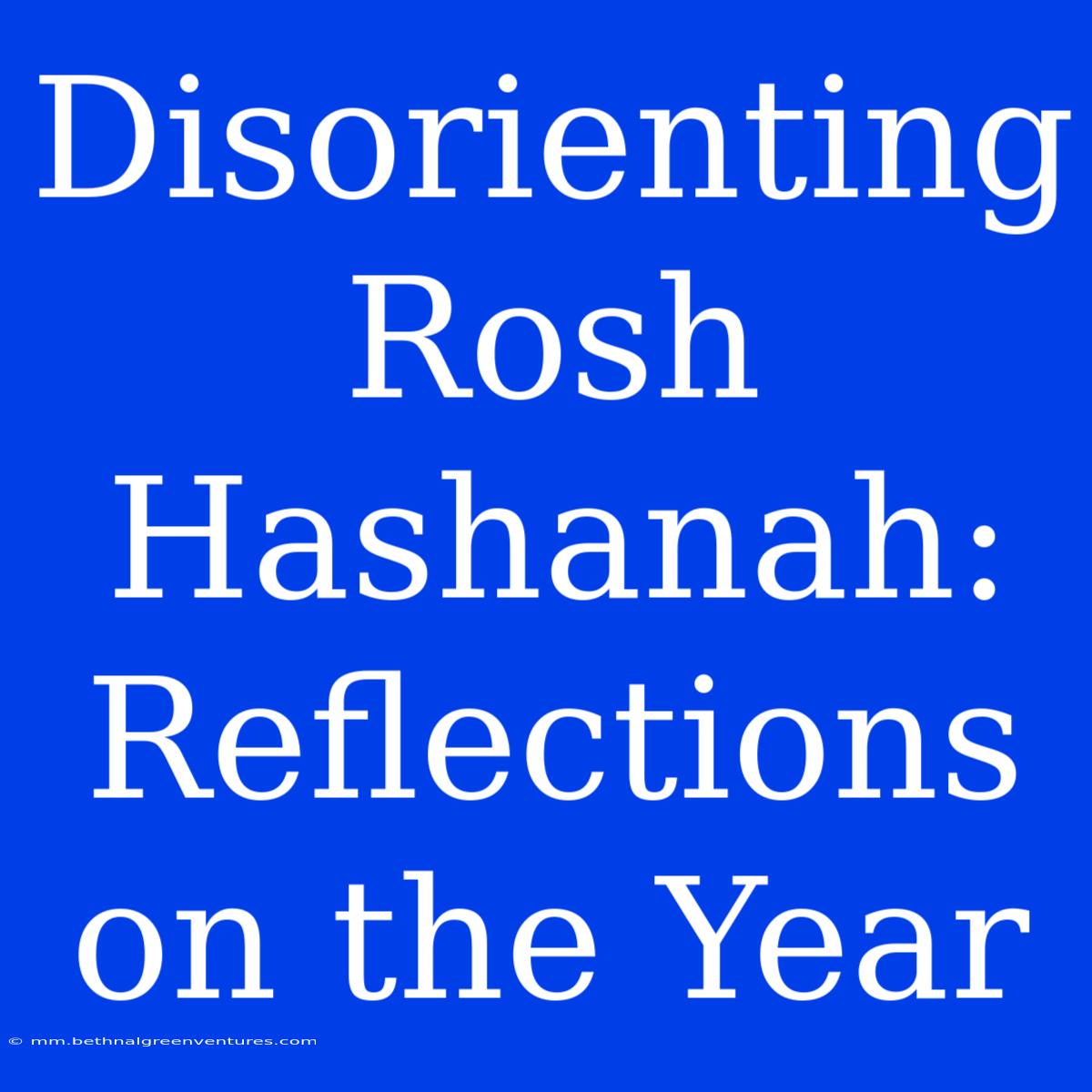 Disorienting Rosh Hashanah: Reflections On The Year