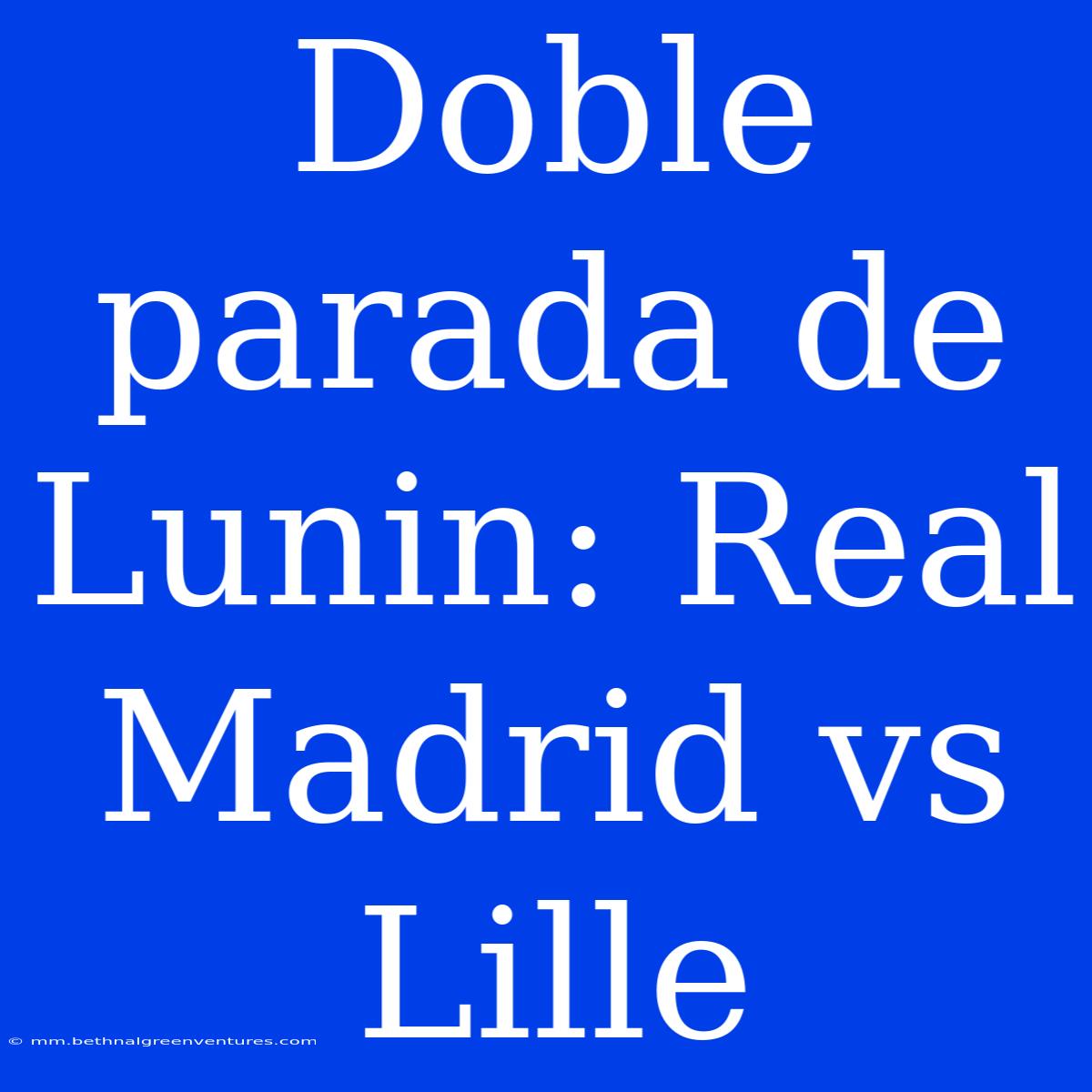 Doble Parada De Lunin: Real Madrid Vs Lille