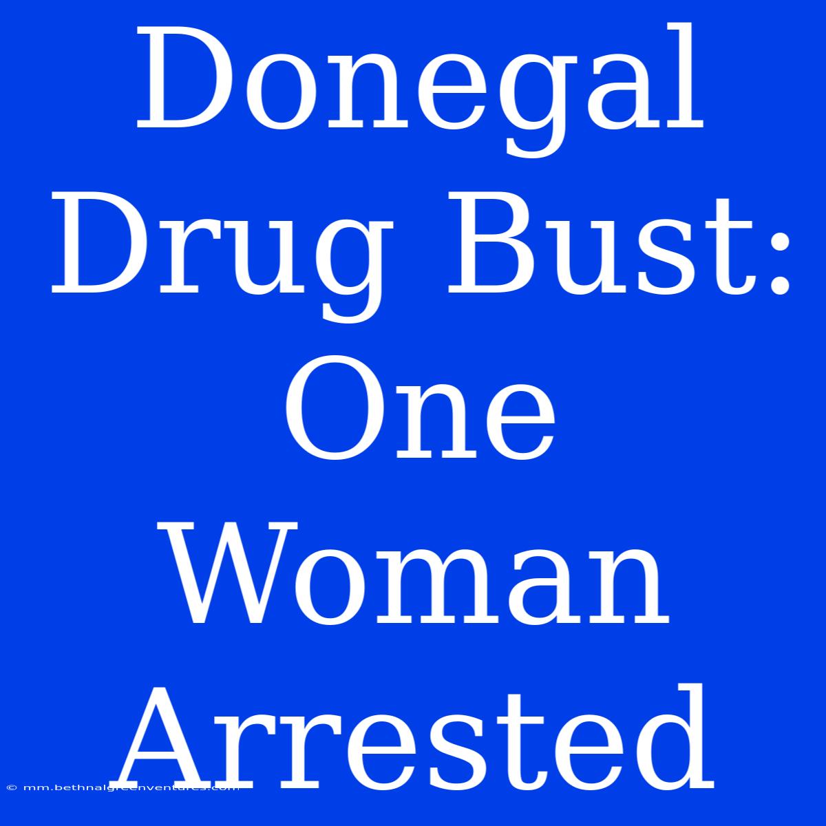 Donegal Drug Bust: One Woman Arrested 