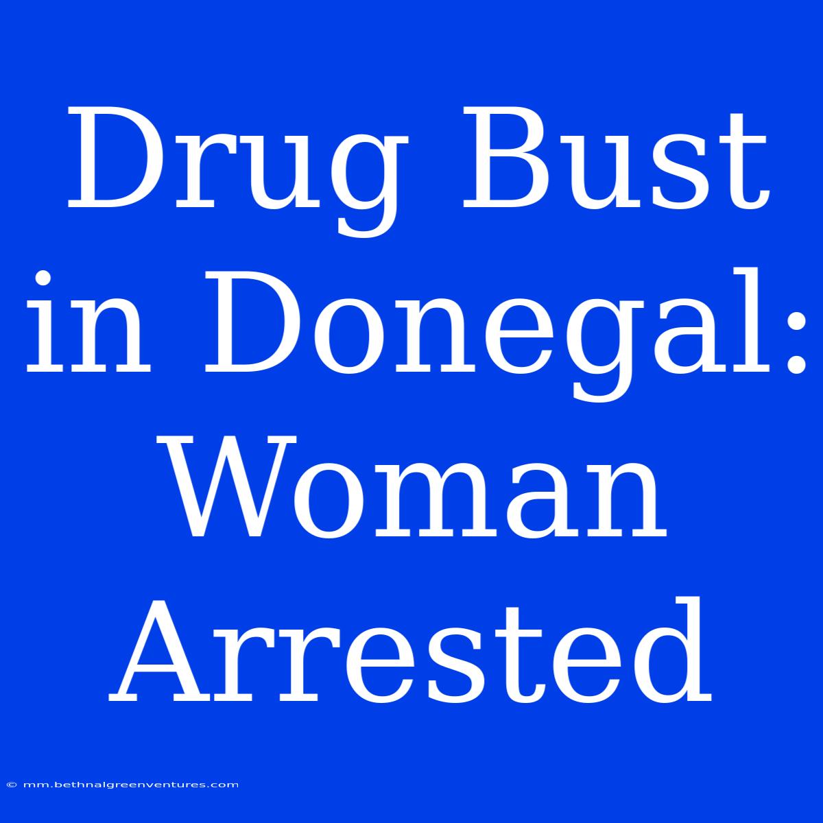 Drug Bust In Donegal: Woman Arrested 