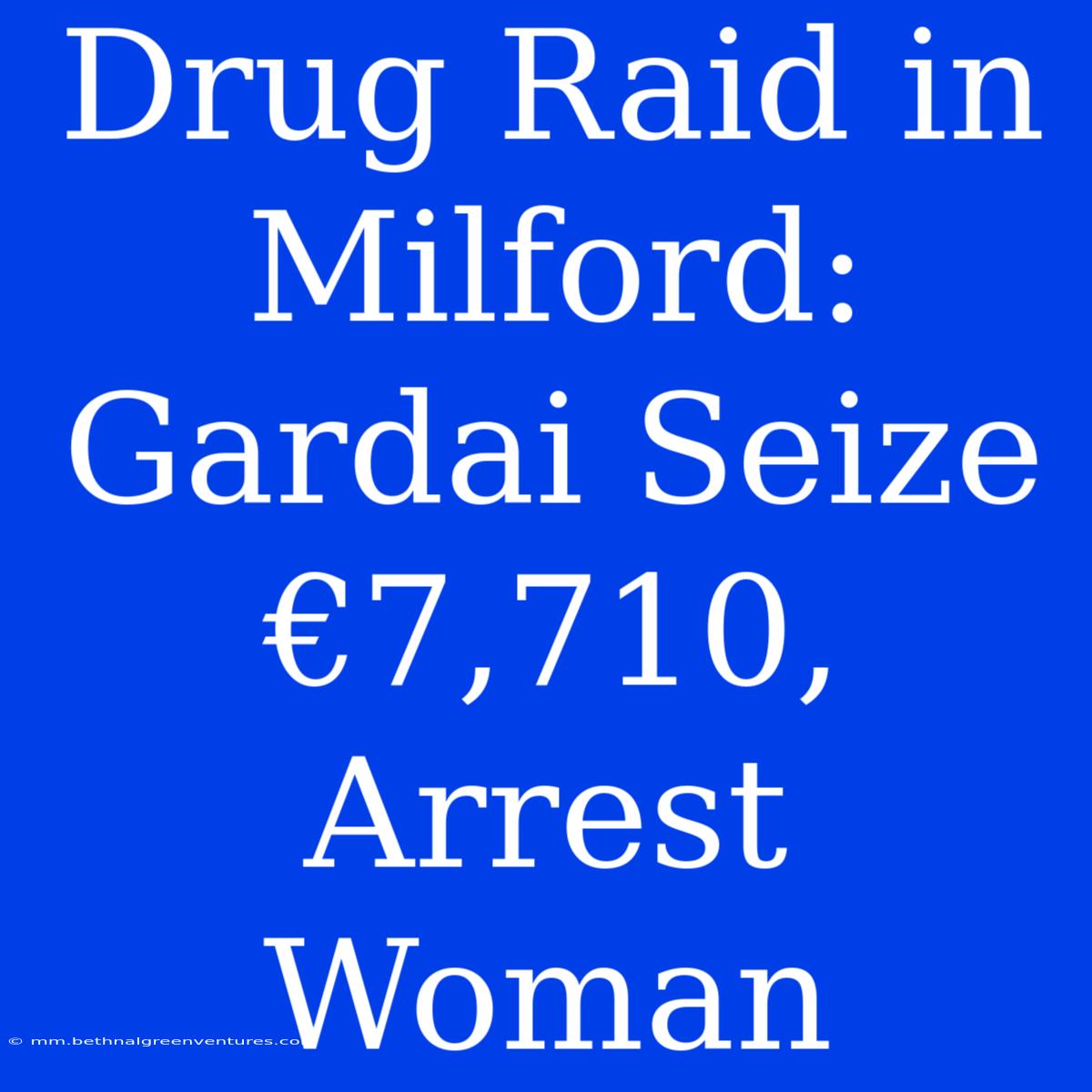 Drug Raid In Milford: Gardai Seize €7,710, Arrest Woman 