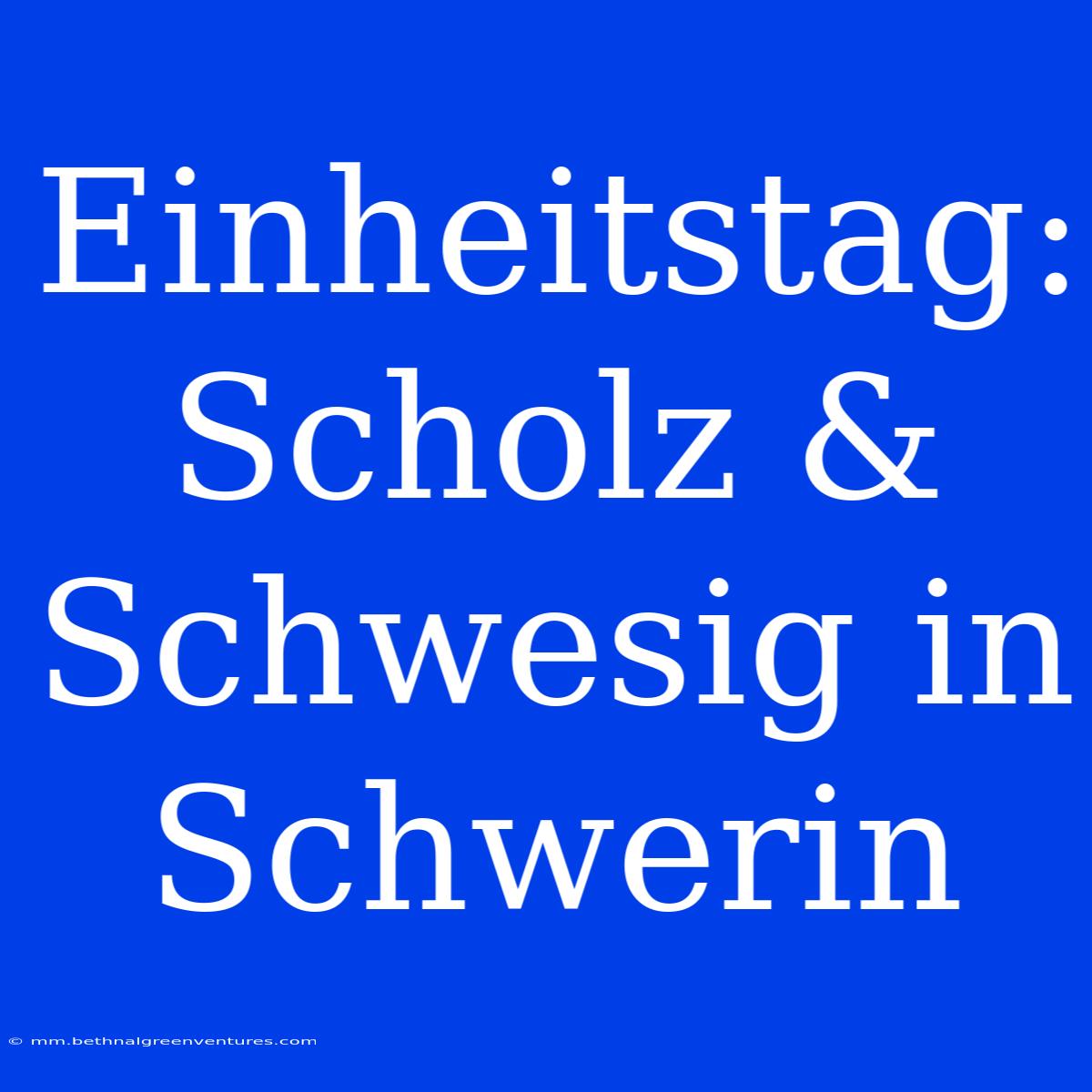 Einheitstag: Scholz & Schwesig In Schwerin