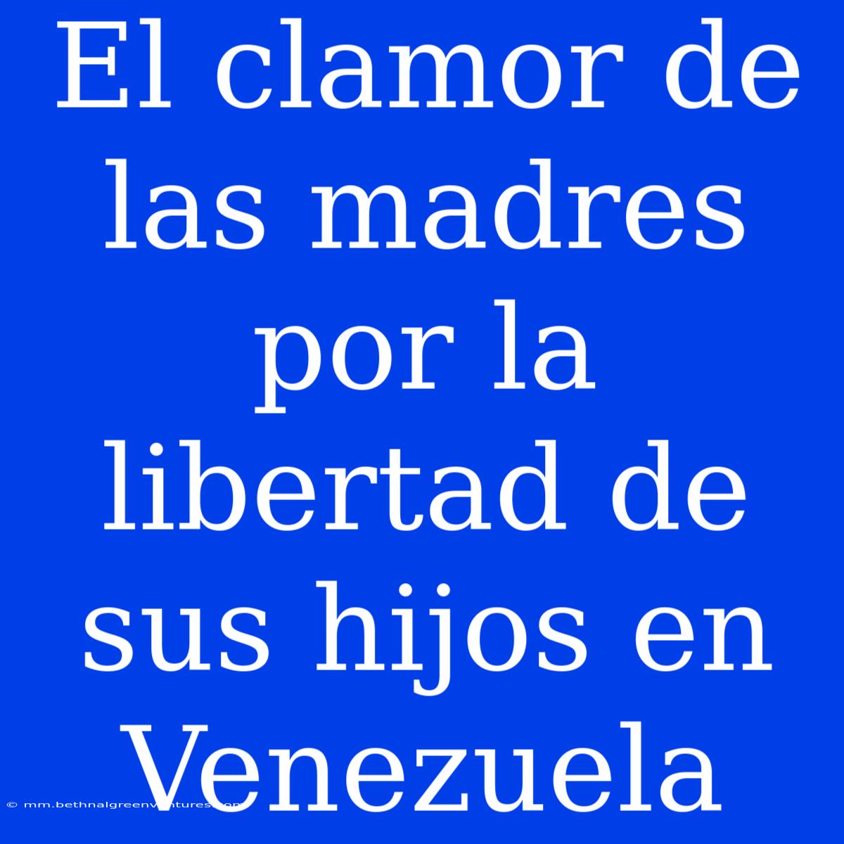 El Clamor De Las Madres Por La Libertad De Sus Hijos En Venezuela