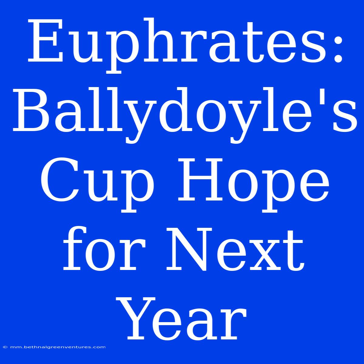 Euphrates: Ballydoyle's Cup Hope For Next Year