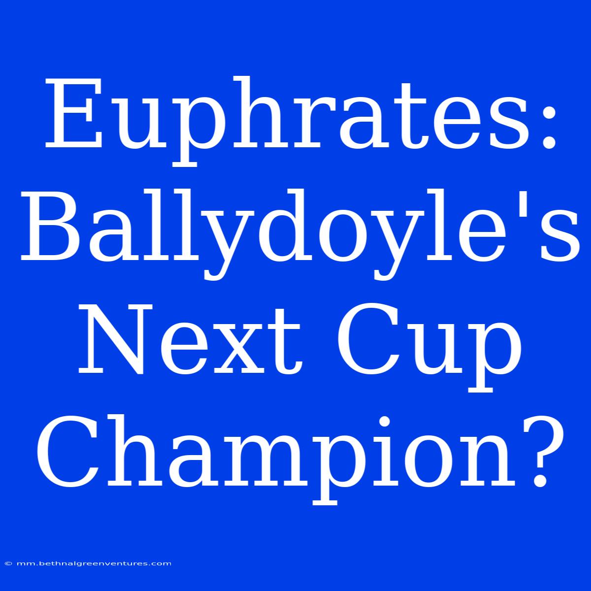 Euphrates:  Ballydoyle's Next Cup Champion?