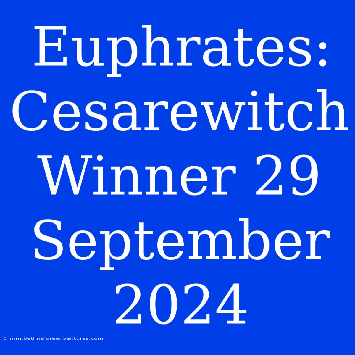 Euphrates: Cesarewitch Winner 29 September 2024