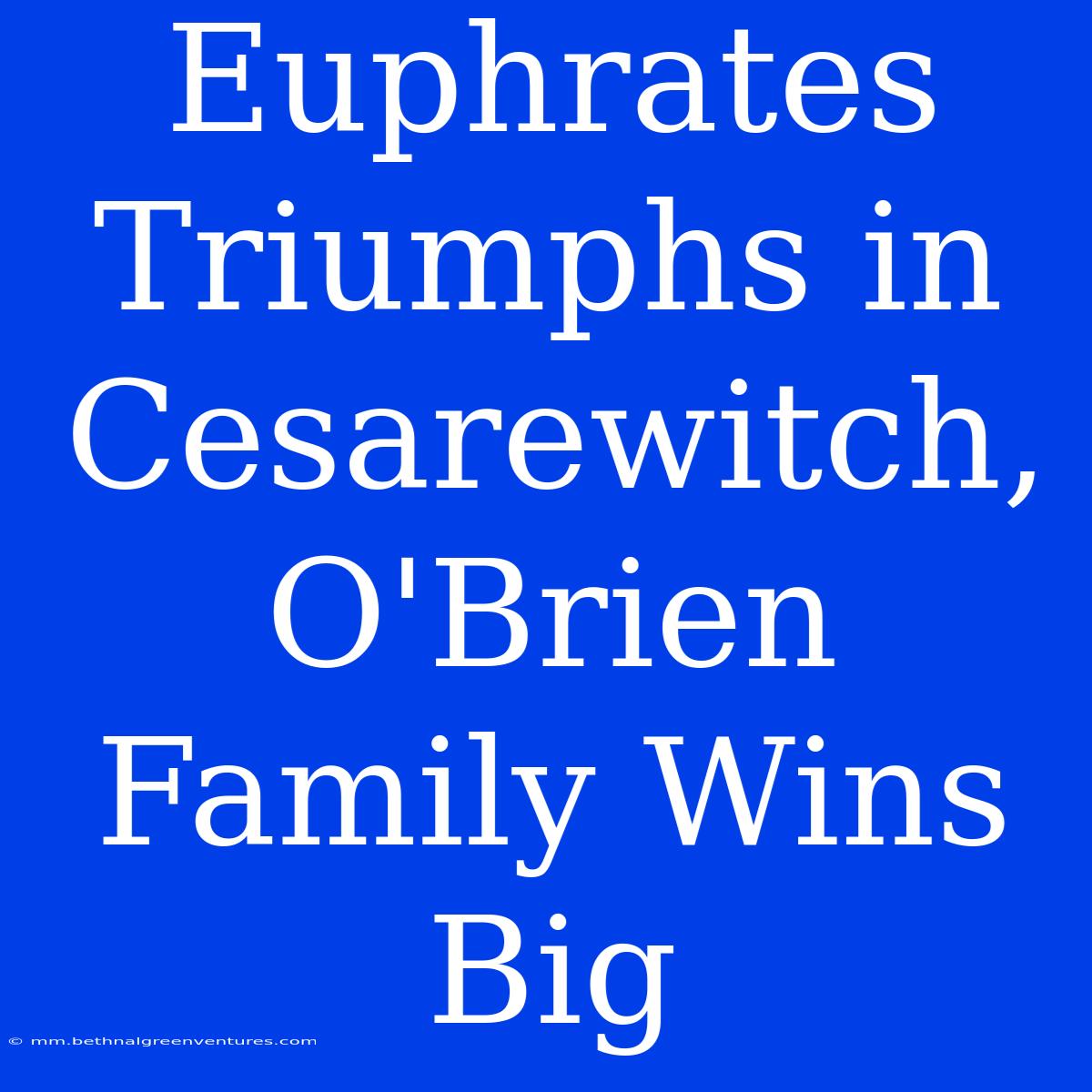 Euphrates Triumphs In Cesarewitch, O'Brien Family Wins Big