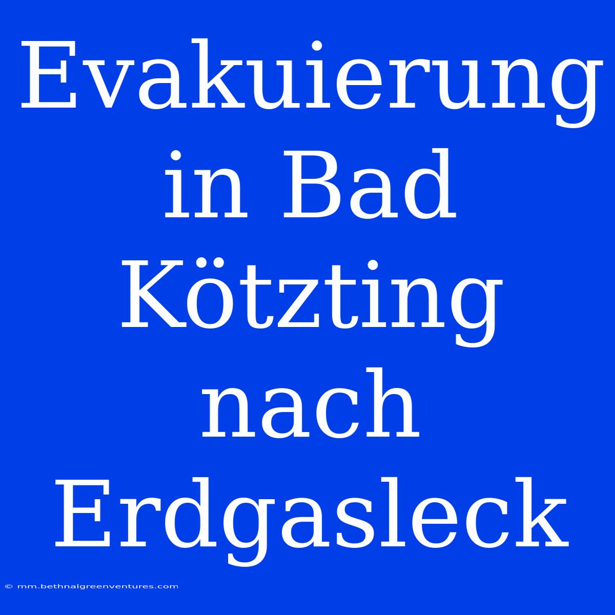 Evakuierung In Bad Kötzting Nach Erdgasleck