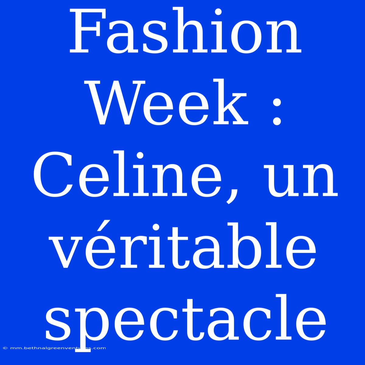 Fashion Week : Celine, Un Véritable Spectacle