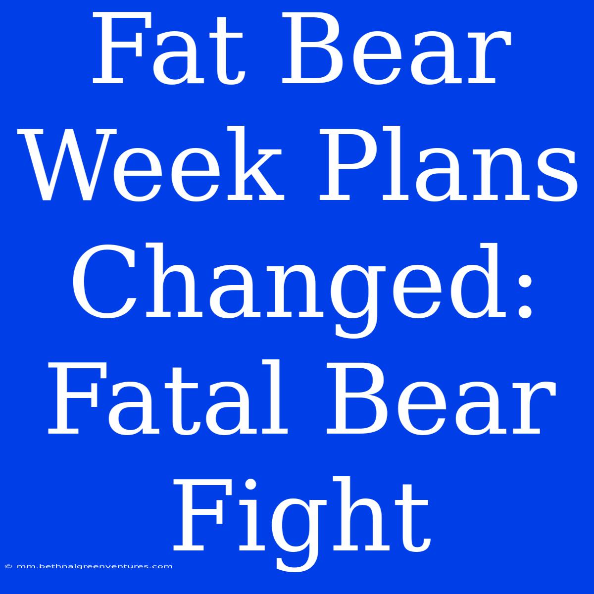 Fat Bear Week Plans Changed: Fatal Bear Fight